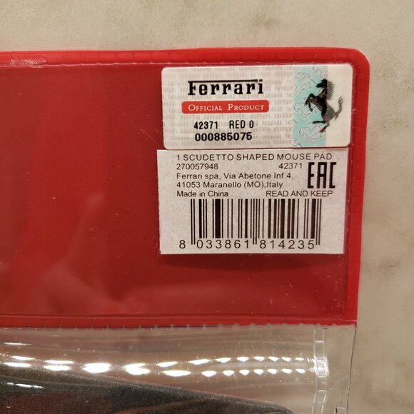 New Ferrari Official Product Scudetto Shield Shaped Mouse Pad - Picture 3 of 3